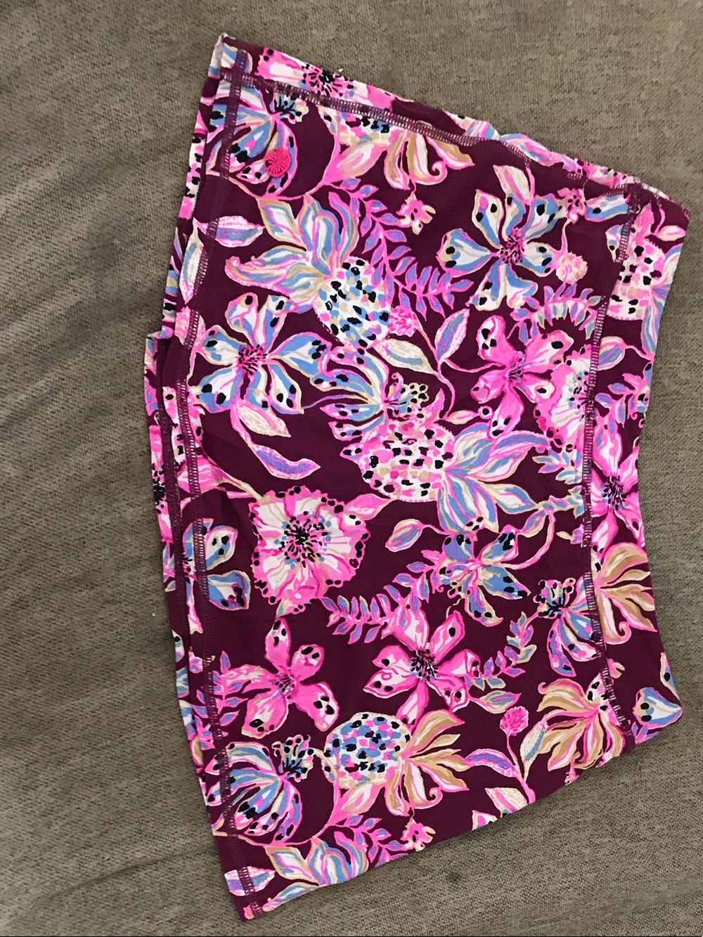 Lilly Pulitzer Black and Berry Floral Athletic Skort